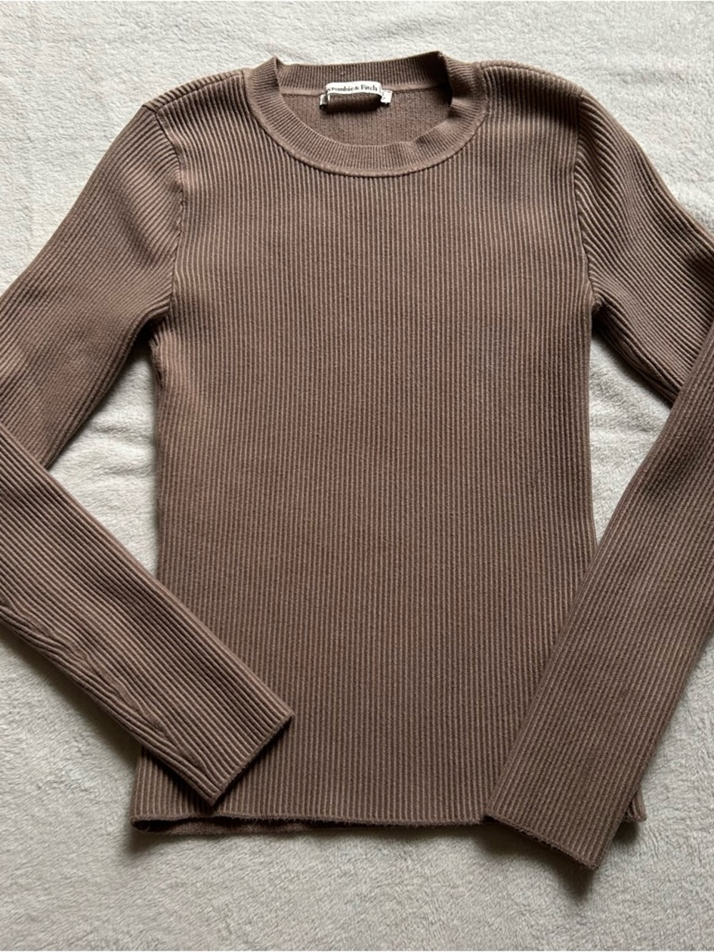Abercrombie & Fitch Ribbed Long-Sleeve Sweater - Brown
